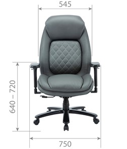 Кресло для руководителя CHAIRMAN CH403, серый, эко кожа в Сочи - предосмотр 3