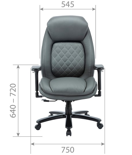Кресло для руководителя CHAIRMAN CH403, серый, эко кожа в Сочи - изображение 3