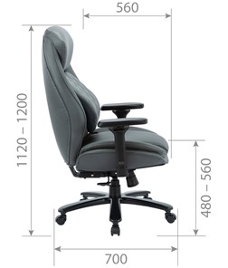 Кресло для руководителя CHAIRMAN CH403, серый, эко кожа в Сочи - предосмотр 4
