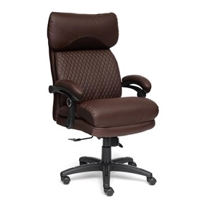Кресло компьютерное CHIEF кож/зам/ткань, коричневый/коричневый стеганный, 36-36/36-36 стеганный/24 арт.13111 в Сочи