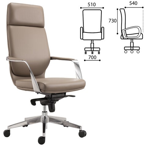 Офисное кресло BRABIX PREMIUM "Resonance EX-755", мультиблок, алюминий, экокожа, бежевое, 532487 в Сочи - изображение 5