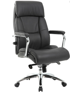 Компьютерное кресло из натуральной кожи BRABIX PREMIUM "Phaeton EX-502", хром, черное, 530882 в Сочи