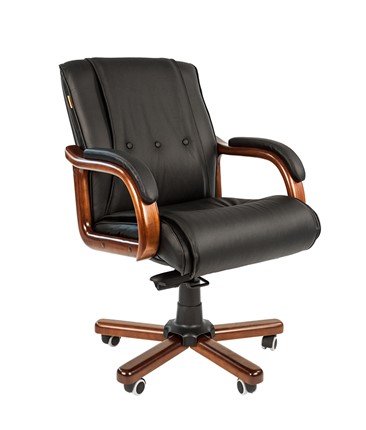 Кресло офисное CHAIRMAN 653M кожа черная в Сочи - изображение