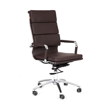 Кресло компьютерное CHAIRMAN 750 экокожа коричневая в Сочи - изображение