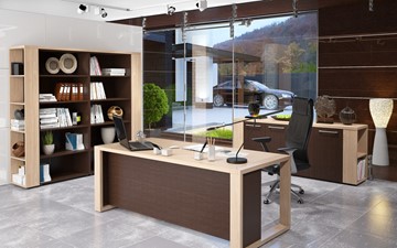Кабинет руководителя ALTO с высоким шкафом для одежды, низким для документов и журнальным столиком в Краснодаре - предосмотр 3