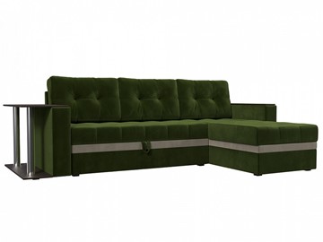 Угловой раскладной диван Атланта М, Зеленый (микровельвет) в Краснодаре