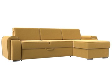 Угловой раскладной диван Лига-025, Желтый (Микровельвет) в Краснодаре