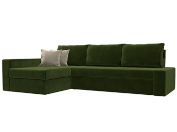 Угловой диван Версаль, Зеленый/Бежевый (микровельвет) в Армавире