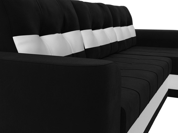 Угловой диван Честер, Черный/белый (вельвет/экокожа) в Сочи - изображение 3