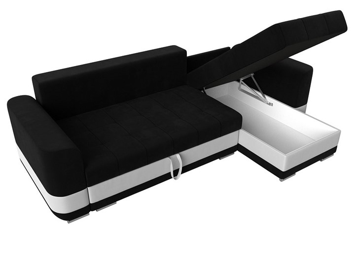 Угловой диван Честер, Черный/белый (вельвет/экокожа) в Сочи - изображение 5