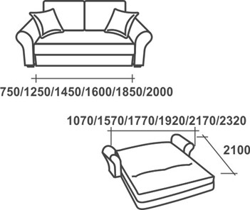 Прямой диван Аккордеон-1, 180 (прямые подлокотники) в Сочи - предосмотр 2