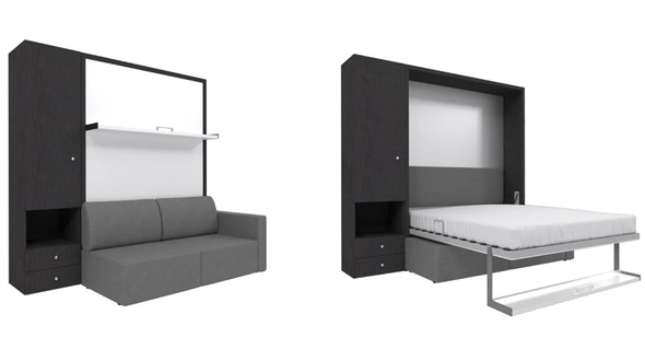 Диван Кровать-трансформер Smart (ШЛ+КД 1400), шкаф левый, правый подлокотник в Армавире - изображение