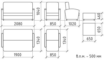 Прямой диван Агат 5 БД в Армавире - изображение 5