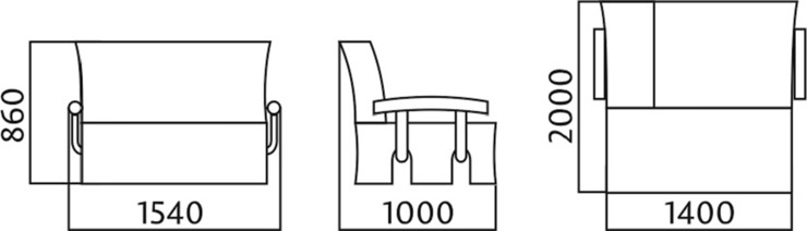 Диван прямой Аккордеон с боковинами, спальное место 1400 в Сочи - изображение 4