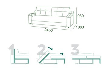 Прямой диван Мальта 3 Тик-так БД в Краснодаре - изображение 6