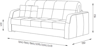 Прямой диван Турин 2 205 (НПБ) в Сочи - предосмотр 1