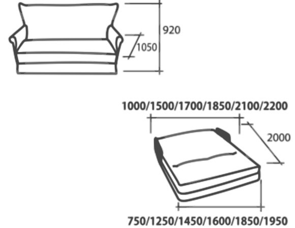 Прямой диван Аккордеон, 140 (подлокотники в ткани) в Сочи - изображение 2