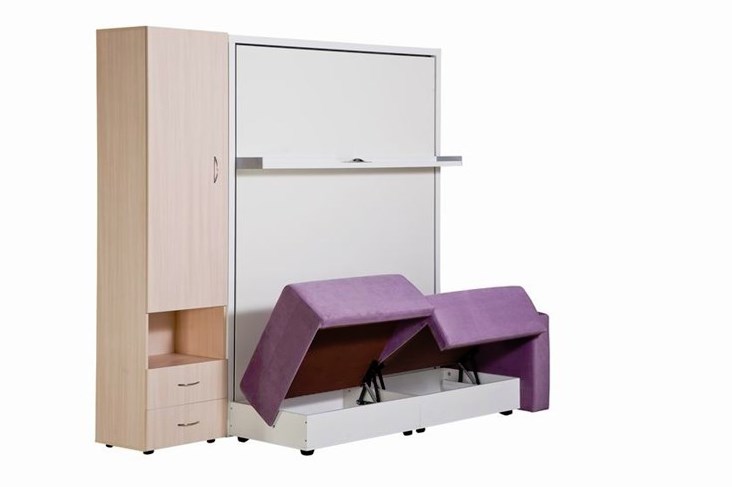 Диван Кровать-трансформер Smart (ШЛ+КД 1400+ШП), 2 шкафа, без подлокотников в Армавире - изображение 4