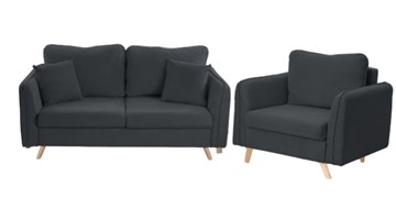 Комплект мебели Бертон графит диван+ кресло в Краснодаре