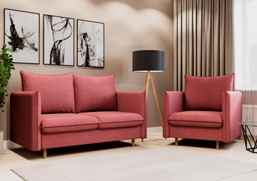 Комплект мебели диван и кресло Brendoss Гримма коралл в Сочи