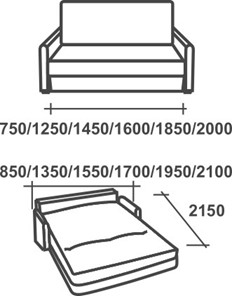 Прямой диван Аккордеон-М, 180 в Сочи - предосмотр 1