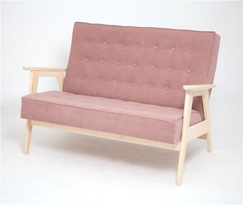 Прямой диван Ретро, двухместный (беленый дуб / RS 12 - розовый) в Новороссийске