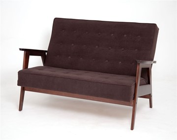 Прямой диван Ретро, двухместный (темный тон / RS32 - коричневый) в Армавире