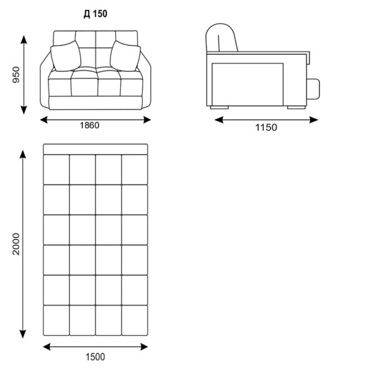 Прямой диван Турин 150 (НПБ) в Сочи - изображение 6