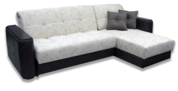 Угловой диван Аккордеон-1, 290 (круглые подлокотники) с коробом в Сочи - изображение