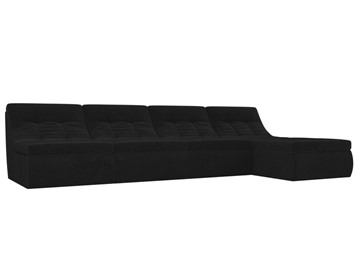 Большой модульный диван Холидей, Черный (велюр) в Армавире