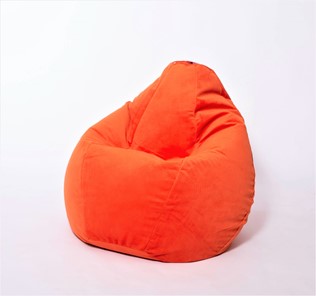 Кресло-мешок Груша большое, велюр однотон, оранжевое в Краснодаре
