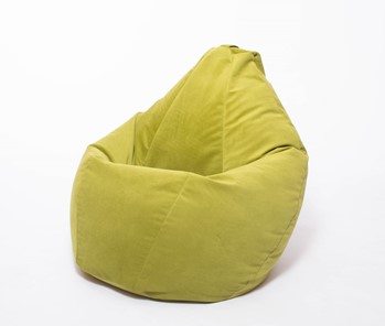 Кресло-мешок Груша малое, велюр однотон, травянное в Краснодаре - предосмотр