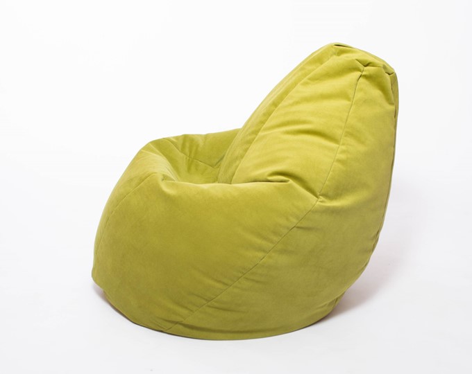 Кресло-мешок Груша малое, велюр однотон, травянное в Краснодаре - изображение 2