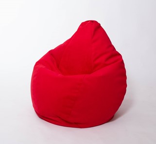 Кресло-мешок Груша большое, велюр однотон, красное в Краснодаре - предосмотр