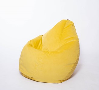 Кресло-мешок Груша большое, велюр однотон, лимонное в Краснодаре