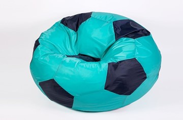Кресло-мешок Мяч большой, бирюзово-черный в Краснодаре