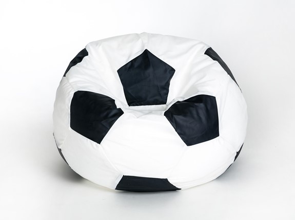 Кресло-мешок Мяч малый, бело-черный в Армавире - изображение