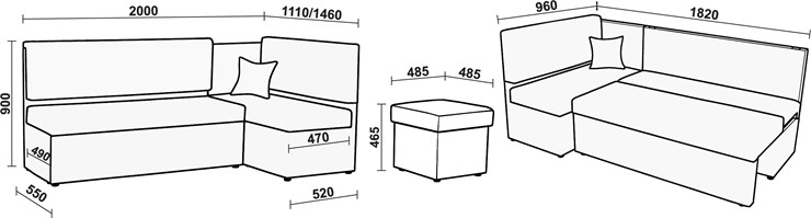Кухонный диван Нео КМ 3 с механизмом 2000*1110 в Армавире - изображение 20