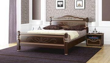 Спальная кровать Карина-5 (Орех Темный) 140х200 в Краснодаре