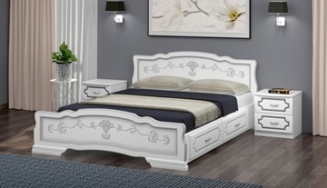 Кровать с выкатными ящиками Карина-6 (Белый Жемчуг) 180х200 в Армавире