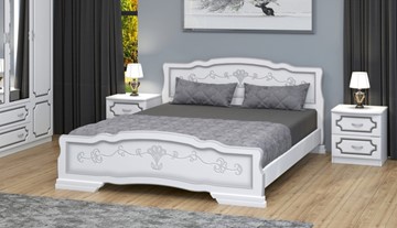 Двуспальная кровать Карина-6 (Белый Жемчуг) 160х200 в Армавире