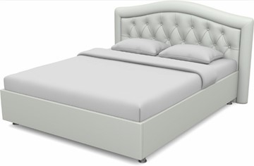 Кровать полутороспальная Луиза 1400 с основанием (Nitro White) в Краснодаре