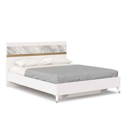 Двуспальная кровать 1600 Айла ЛД 688.120.000 с основанием, Белый/Статуарио, исполнение 1 в Краснодаре - изображение