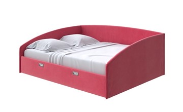 Кровать двуспальная Bono 160х200, Велюр (Forest 13 Красный) в Краснодаре