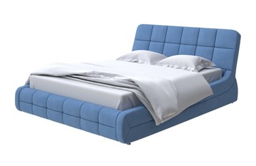 Спальная кровать Corso-6 200х200, Рогожка (Тетра Голубой) в Сочи