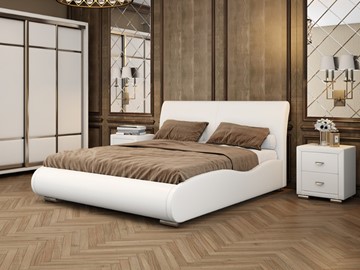 Спальная кровать Corso-8 Lite 160х200, Экокожа (Белый) в Краснодаре