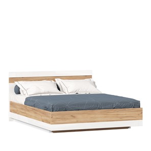 Двуспальная кровать Фиджи 1600 с подъемным механизмом ЛД 659.078, Дуб золотой/Белый в Сочи
