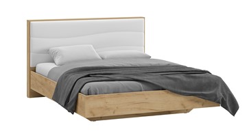 Спальная кровать Миранда тип 1 (Дуб крафт золотой/Белый глянец) в Краснодаре
