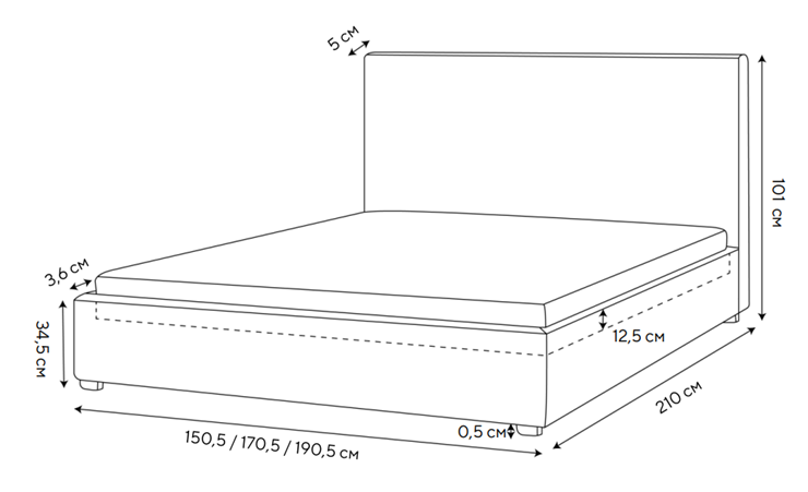 Кровать 2-х спальная Mono 140х200, Велюр (Monopoly Миндаль (111)) в Сочи - изображение 1