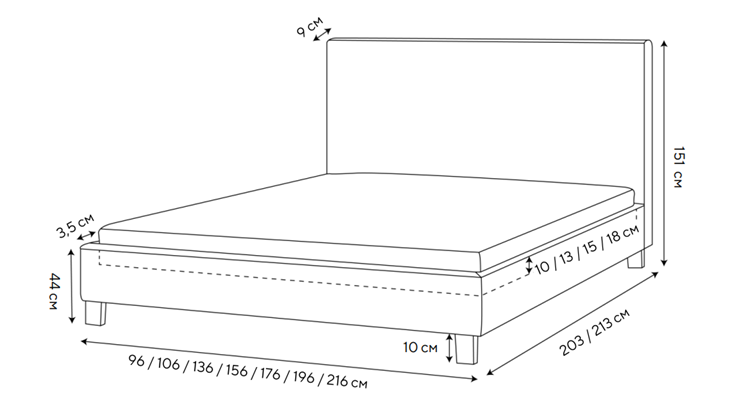 Кровать Rhomby 160х200, Рогожка (Тетра Бежевый) в Армавире - изображение 1